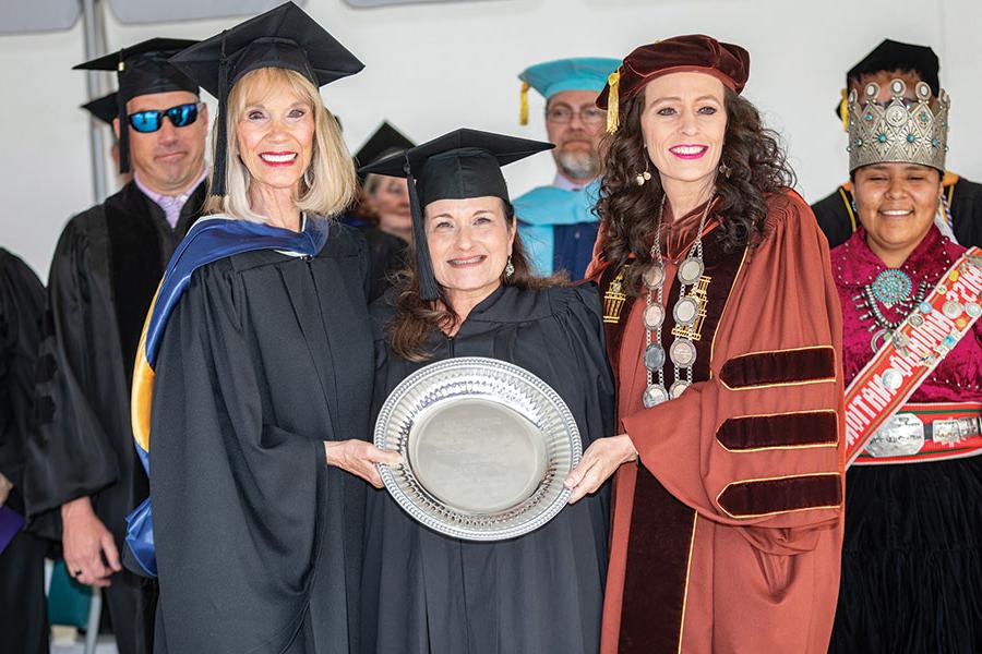 SJC President Dr. Toni Hopper-Pendergrass and SJC Foundation Director Gayle Dean hand out the Allison Award.